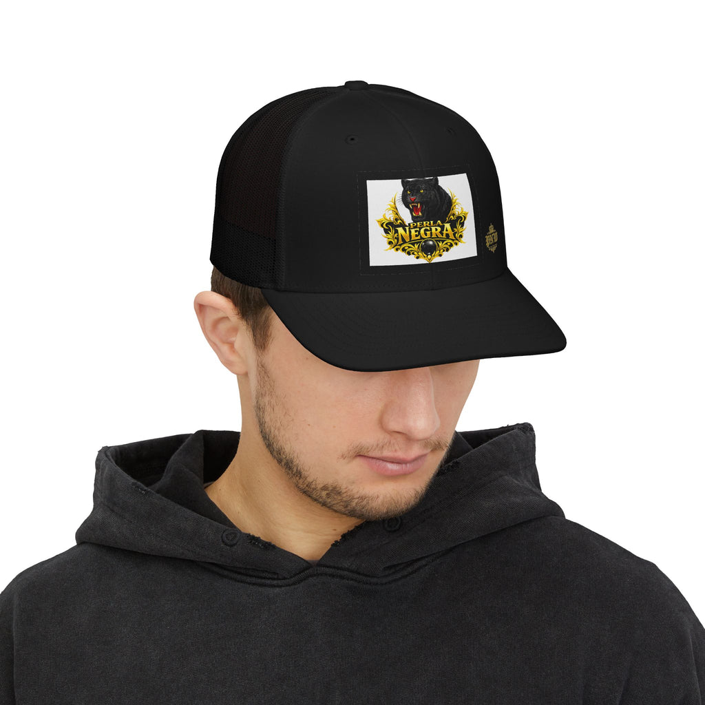 Perla Negra black panther trucker hat