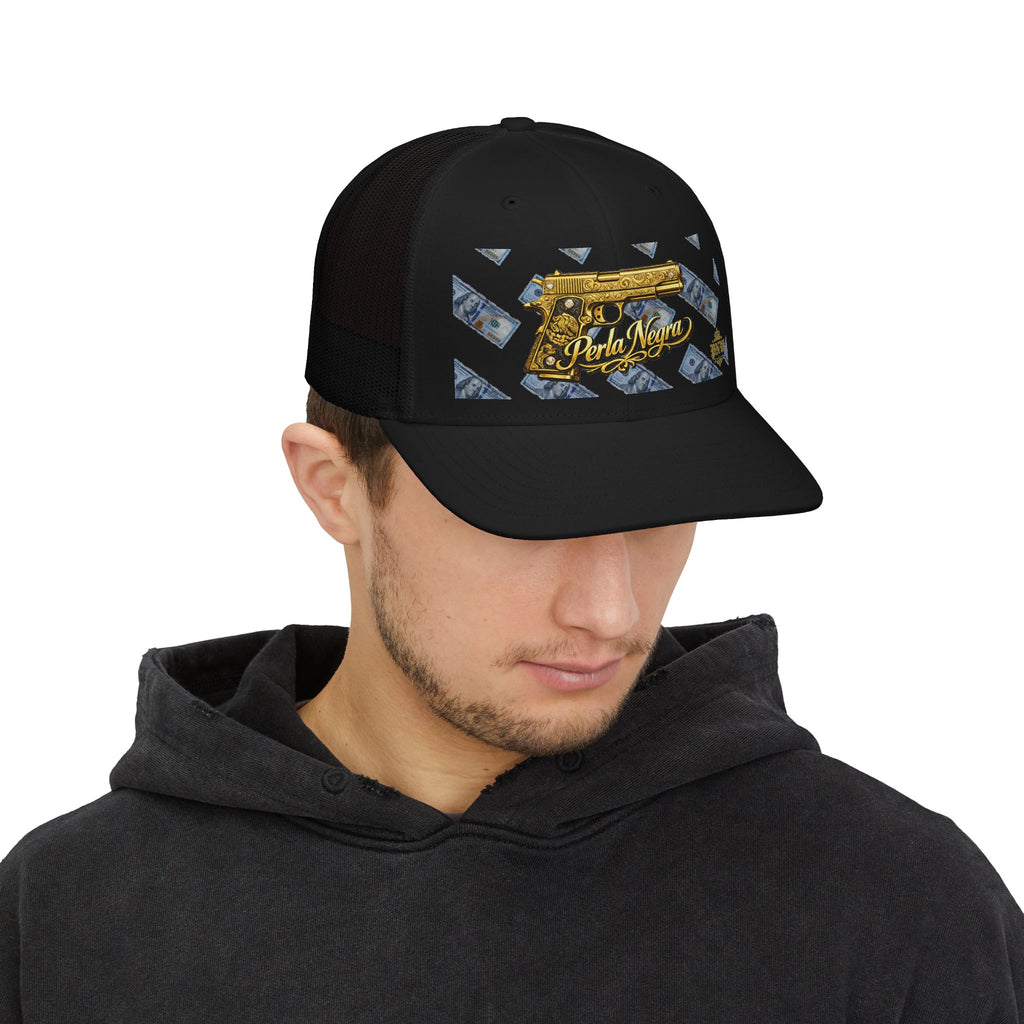 Perla Negra Gold Pistol Trucker Hat