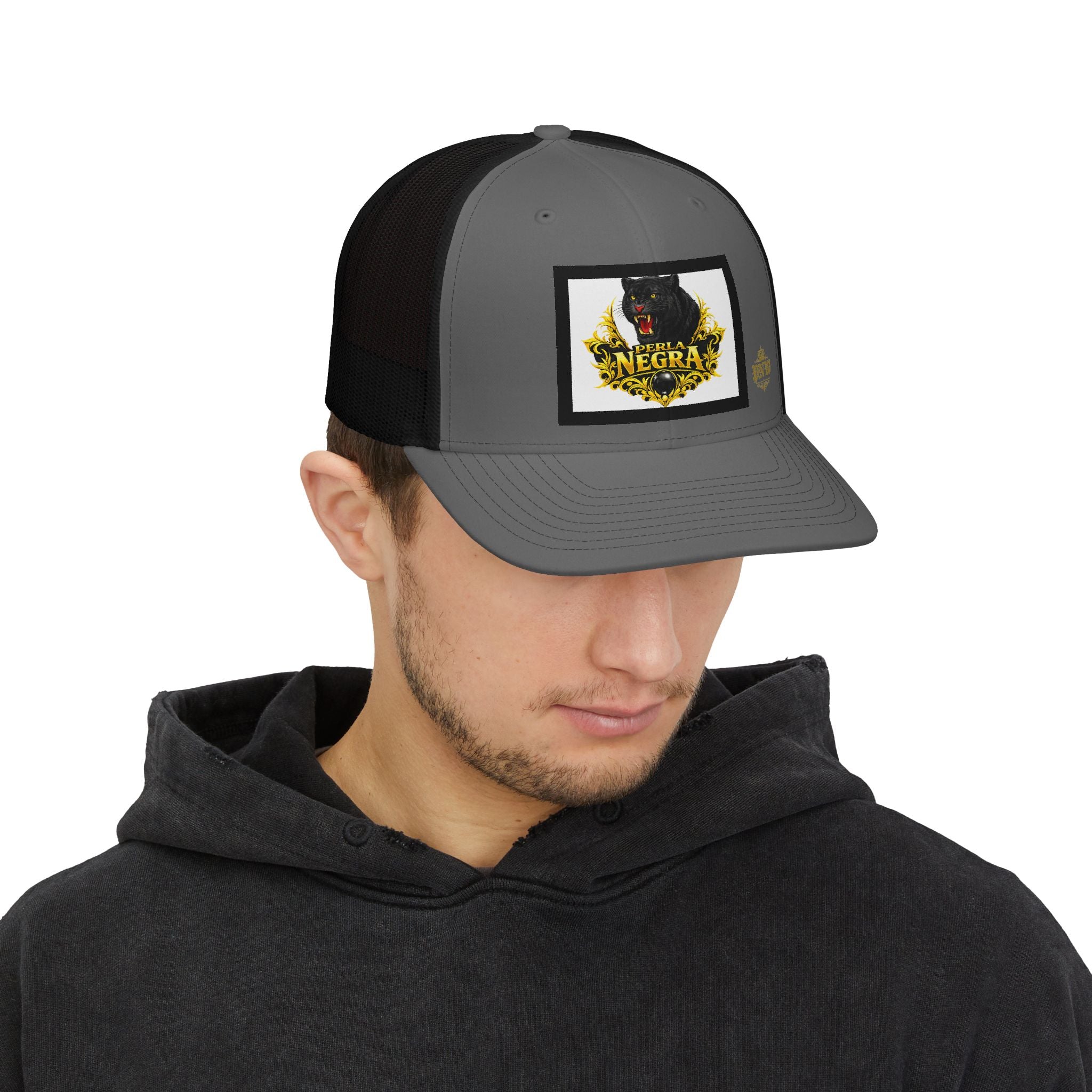Perla Negra black panther trucker hat